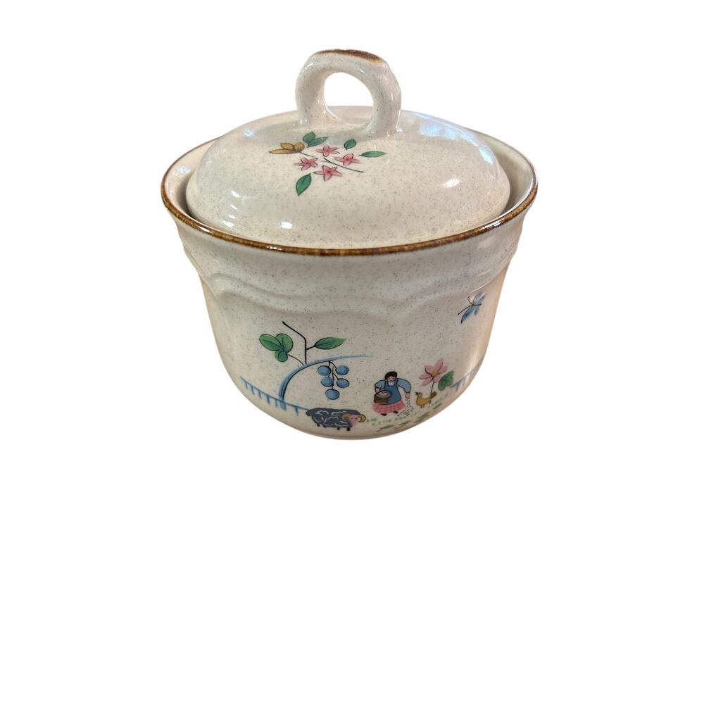 Vintage International China Heartland Covered Sugar Bowl 7774 Stoneware Japan